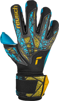 Reusch Attrakt Aqua Finger Support 5470450 7714 black blue gold front